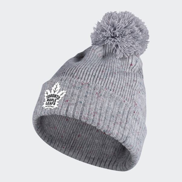 Adidas Leafs Speckle Cuffed Pom Bonnet Gris