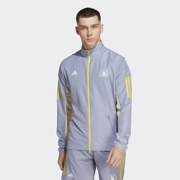 Veste De Course Adidas Silver Violet Boston Marathon 2023 Celebration