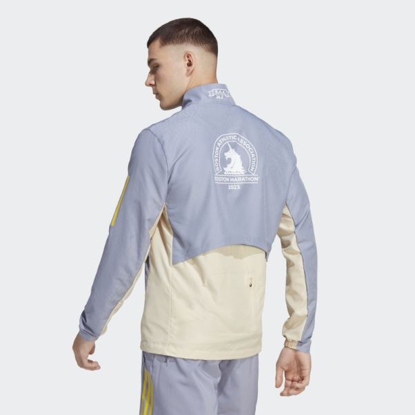 Veste De Course Adidas Silver Violet Boston Marathon 2023 Celebration