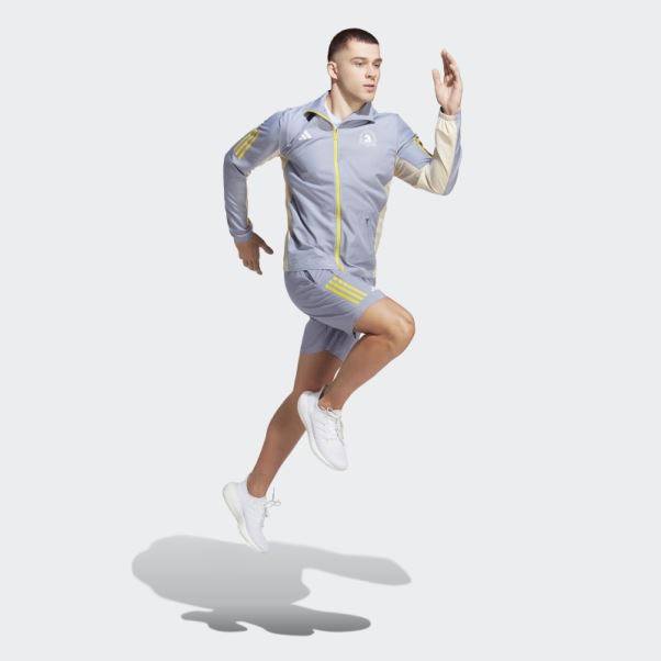 Veste De Course Adidas Silver Violet Boston Marathon 2023 Celebration