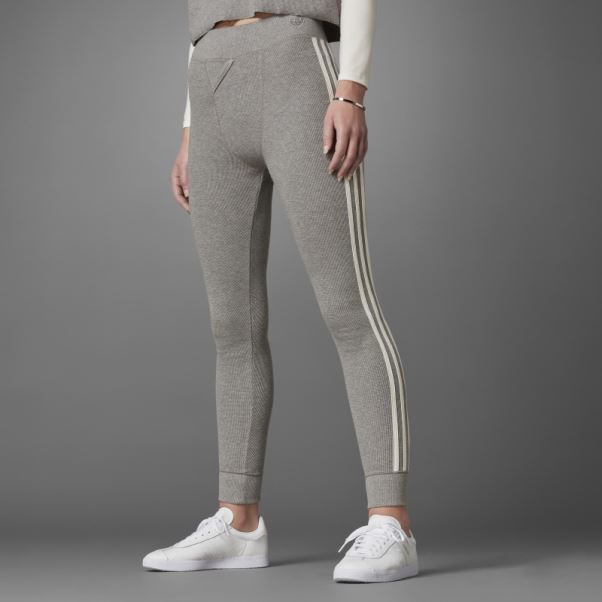 Core Heather Adidas Version Bleu Collants Gaufrés Taille Haute