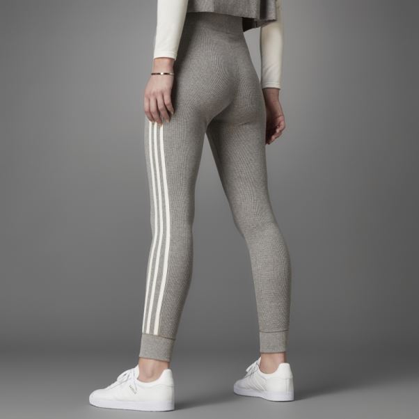 Core Heather Adidas Version Bleu Collants Gaufrés Taille Haute
