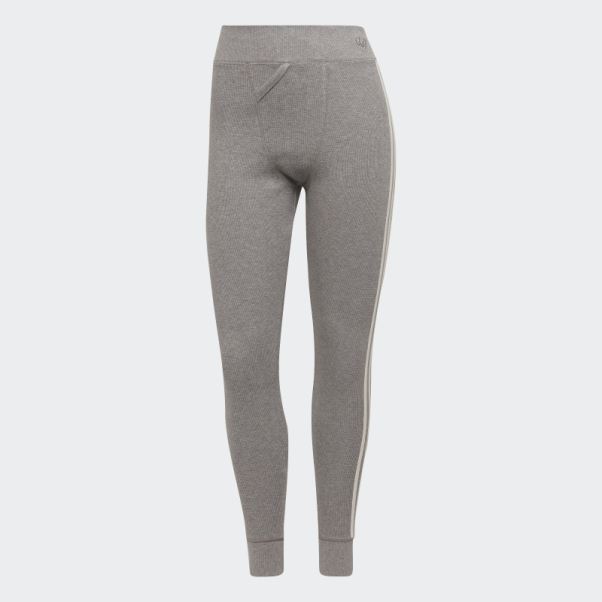 Collants Gaufrés Taille Haute Version Bleue Core Heather Adidas