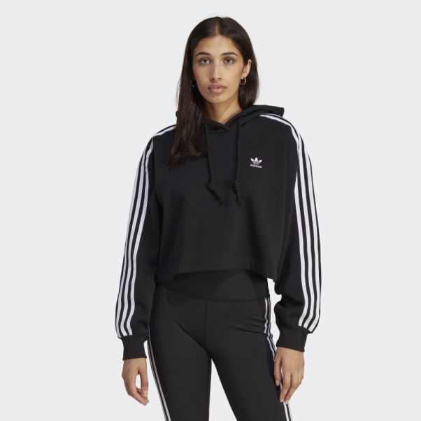 Sweat à Capuche Court Adidas Adicolor Classics Noir