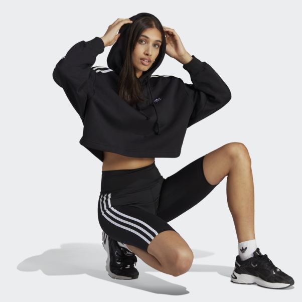 Sweat à Capuche Court Adidas Adicolor Classics Noir