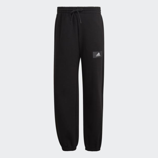 Pantalon De Survêtement Droit En Molleton De Coton Adidas Essentials Feelvivid Noir