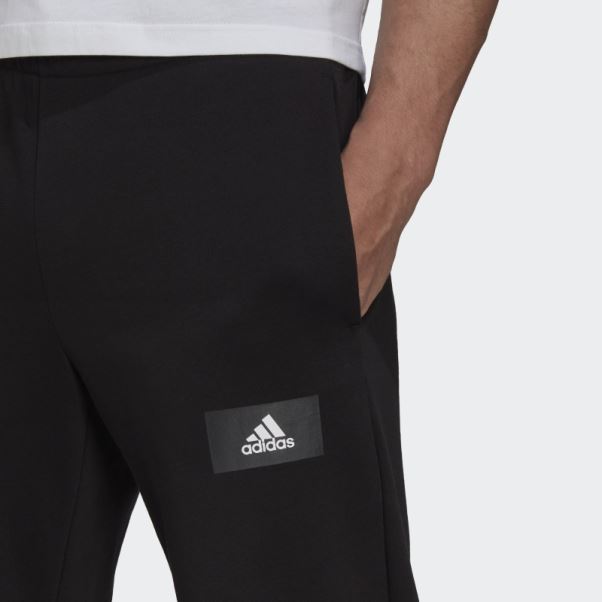 Pantalon De Survêtement Droit En Molleton De Coton Adidas Essentials Feelvivid Noir