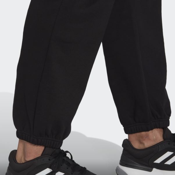 Pantalon De Survêtement Droit En Molleton De Coton Adidas Essentials Feelvivid Noir