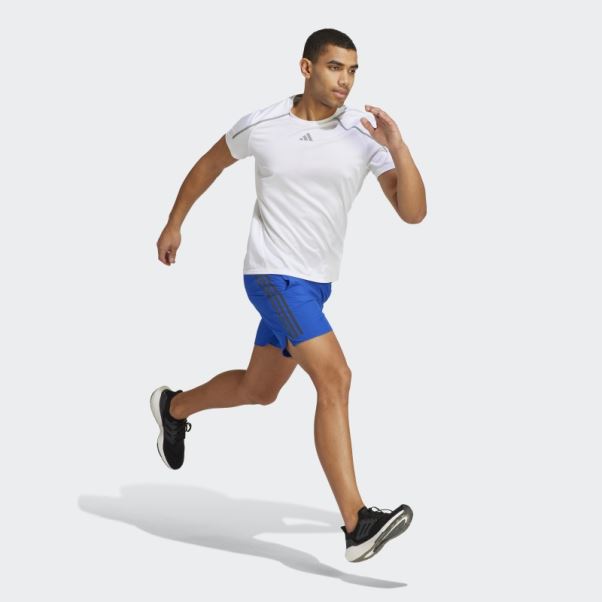 Short Bleu Royal Run Icon à 3 Bandes Réfléchissantes Adidas
