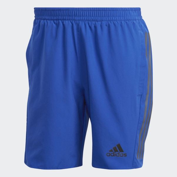 Short Bleu Royal Run Icon à 3 Bandes Réfléchissantes Adidas