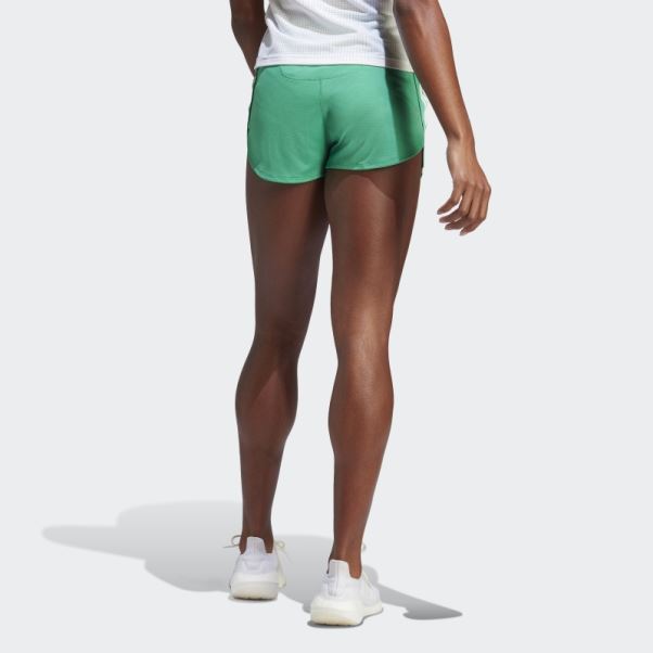 Adidas Run Icon 3-stripes Short De Course à Faible Teneur En Carbone Court Vert