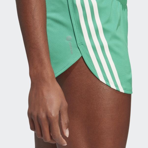 Adidas Run Icon 3-stripes Short De Course à Faible Teneur En Carbone Court Vert