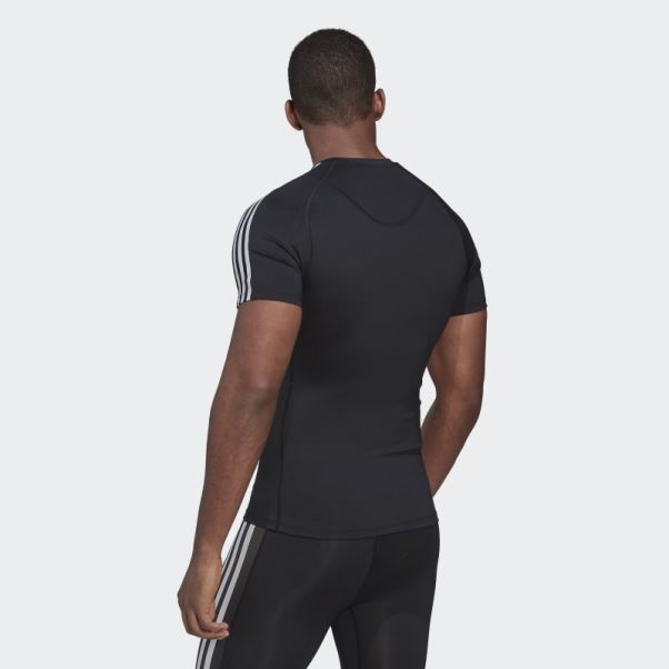 T-shirt D'entraînement Adidas Techfit 3 Bandes Noir