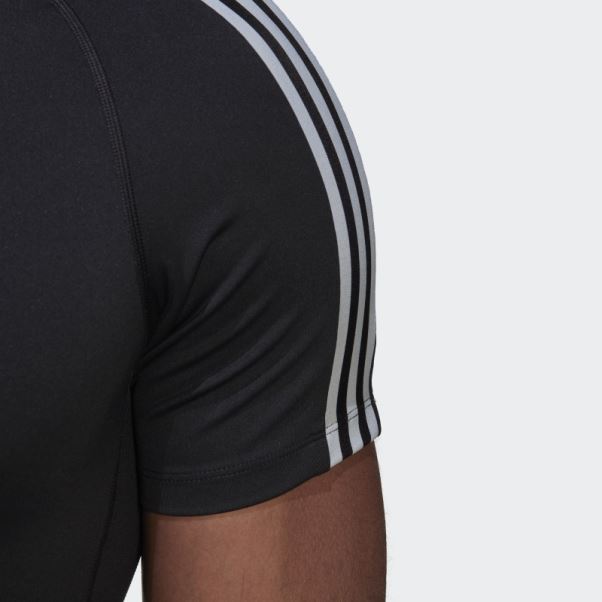 T-shirt D'entraînement Adidas Techfit 3 Bandes Noir