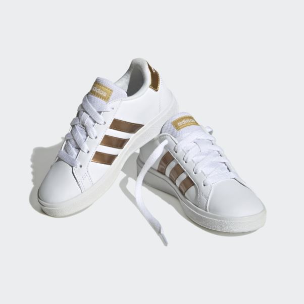 Chaussures Grand Court En Dentelle Durable Adidas Blanc