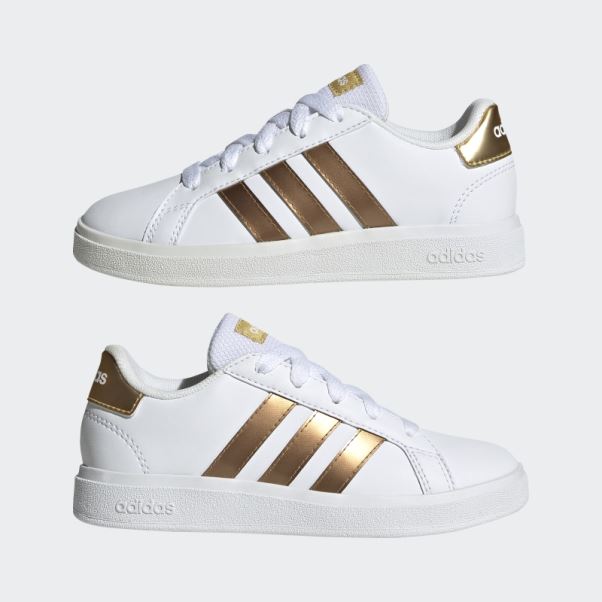 Chaussures Grand Court En Dentelle Durable Adidas Blanc