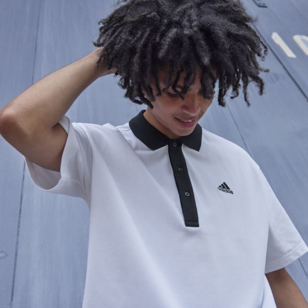 Polo Piqué Adidas Blanc