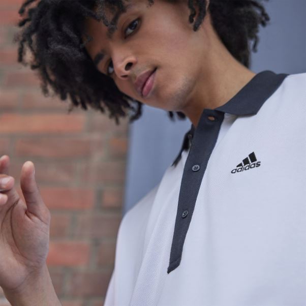 Polo Piqué Adidas Blanc
