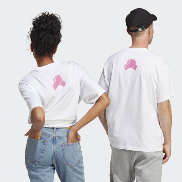T-shirt Graphique Adidas Blanc Chaud