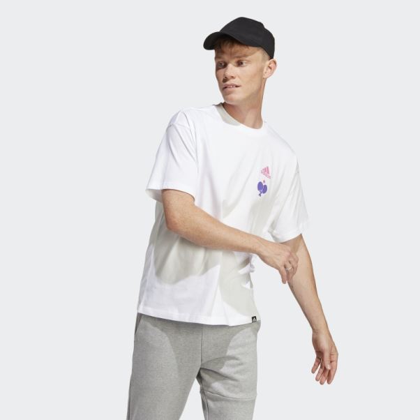 T-shirt Graphique Adidas Blanc Chaud