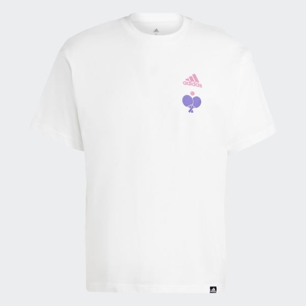 T-shirt Graphique Adidas Blanc Chaud