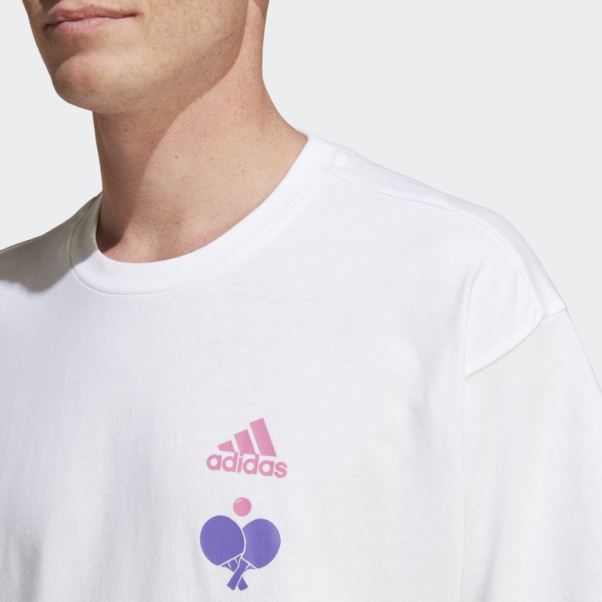 T-shirt Graphique Adidas Blanc Chaud