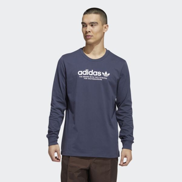 Adidas Skateboarding 4.0 T-shirt à Logo à Manches Longues (neutre) Bleu Marine