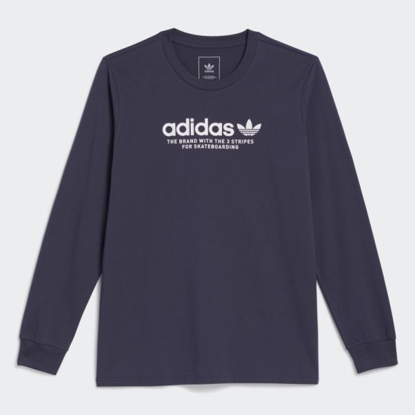 Adidas Skateboarding 4.0 T-shirt à Logo à Manches Longues (neutre) Bleu Marine
