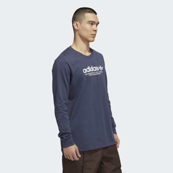 T-shirt à Logo à Manches Longues Adidas Skateboarding 4.0 Bleu Marine (non Genré)