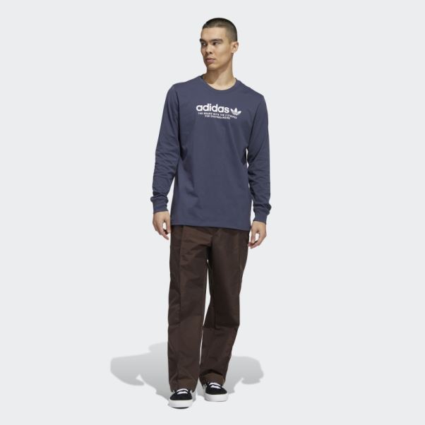 T-shirt à Logo à Manches Longues Adidas Skateboarding 4.0 Bleu Marine (non Genré)