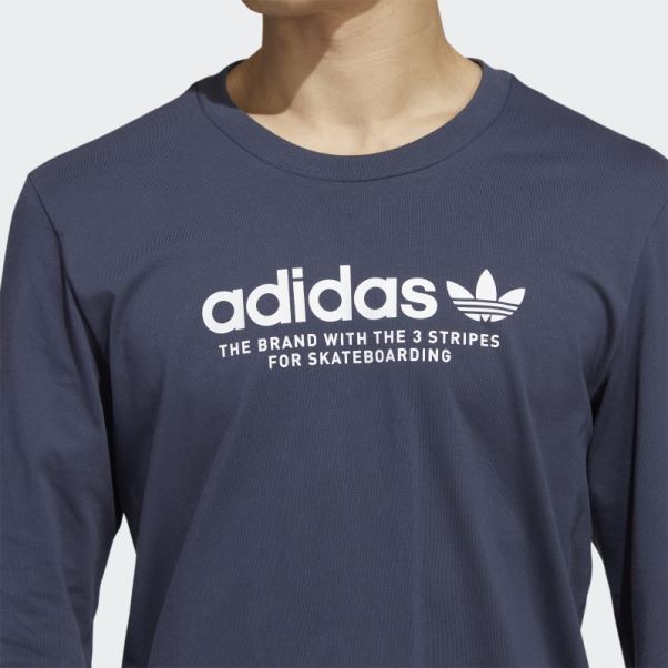 T-shirt à Logo à Manches Longues Adidas Skateboarding 4.0 Bleu Marine (non Genré)