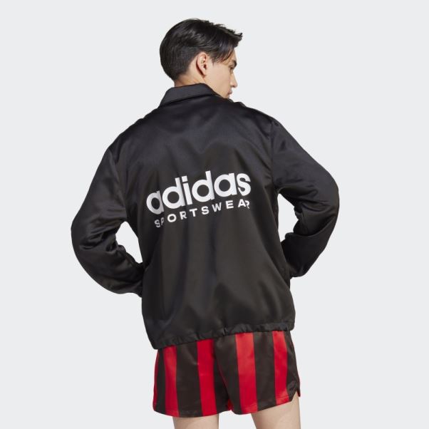 Veste D'entraîneurs En Satin Adidas Noir
