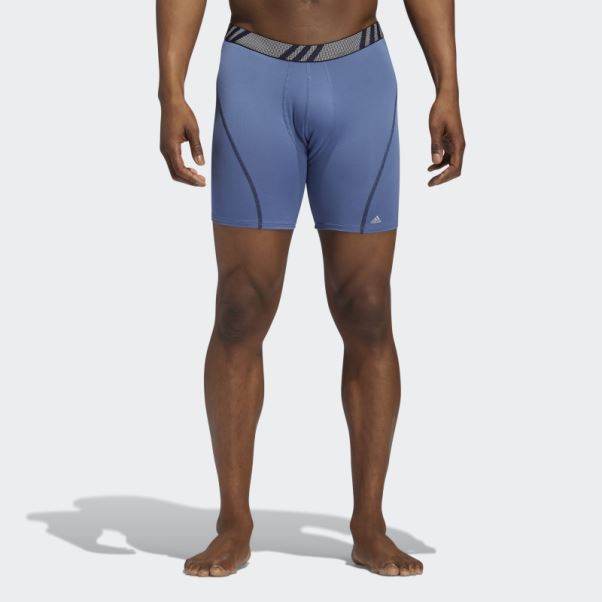 3 Paires De Caleçons Boxers En Maille Bleu Marine Adidas