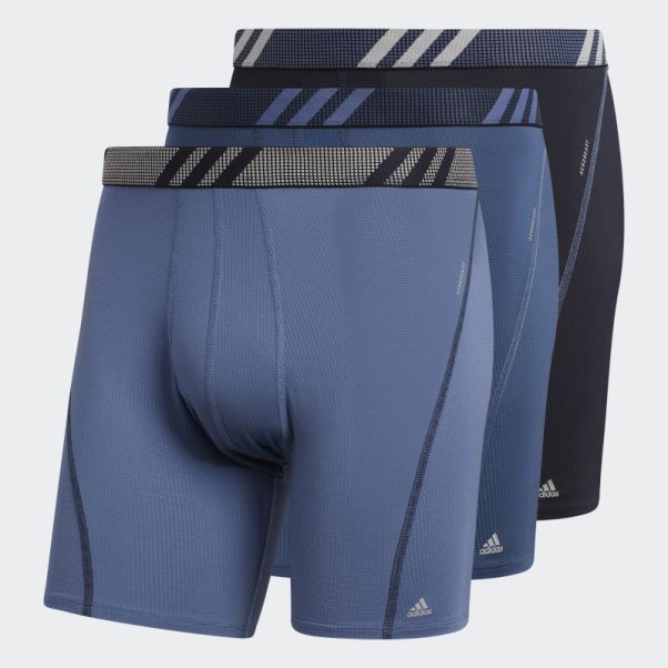 3 Paires De Caleçons Boxers En Maille Bleu Marine Adidas