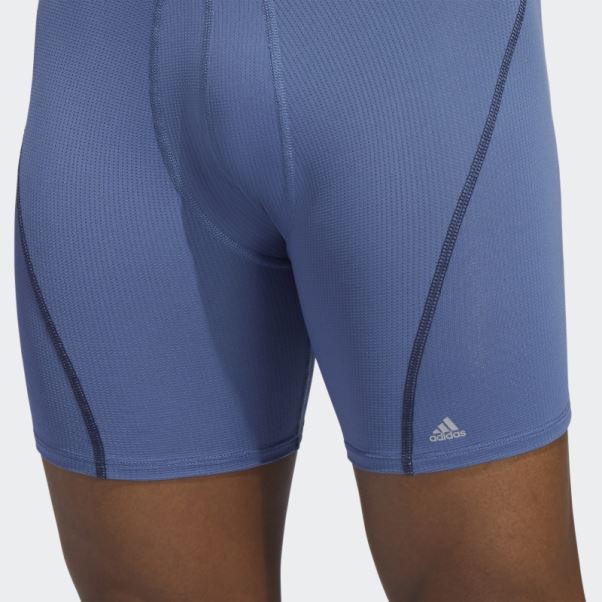 3 Paires De Caleçons Boxers En Maille Bleu Marine Adidas