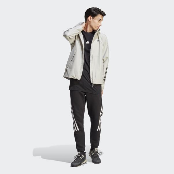 Veste Bsc 3-stripes Rain.rdy Adidas Gris Métal