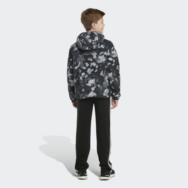 Doudoune Noire Imprimé Camouflage Adidas