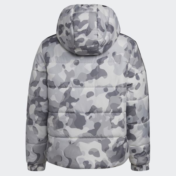 Doudoune Noire Imprimé Camouflage Adidas