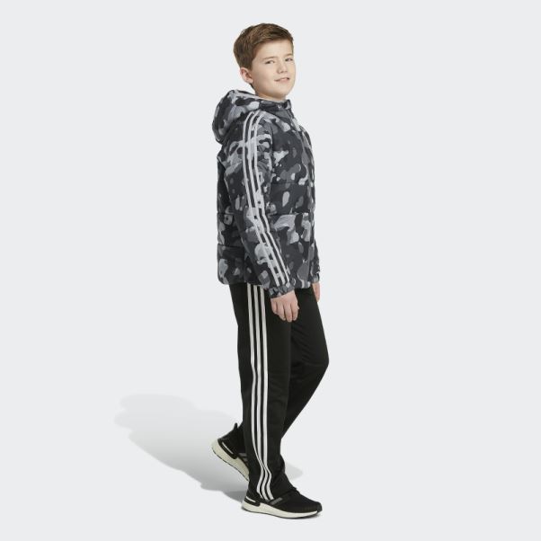 Doudoune Noire Imprimé Camouflage Adidas