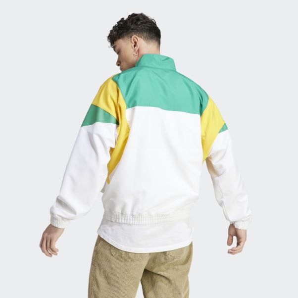 Veste De Survêtement Adidas Color Block Blanche