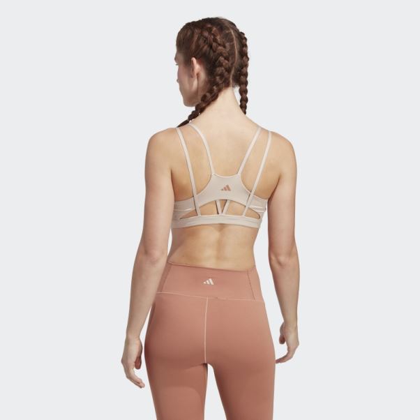 Soutien-gorge à Maintien Léger Adidas Yoga Studio Luxe Taupe