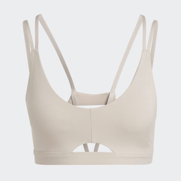 Soutien-gorge à Maintien Léger Adidas Yoga Studio Luxe Taupe