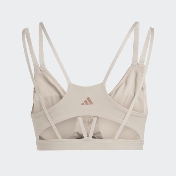 Soutien-gorge à Maintien Léger Adidas Yoga Studio Luxe Taupe