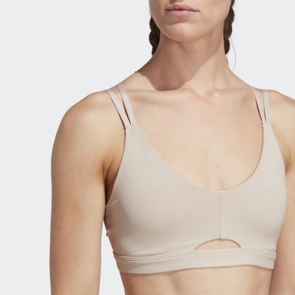 Soutien-gorge à Maintien Léger Adidas Yoga Studio Luxe Taupe