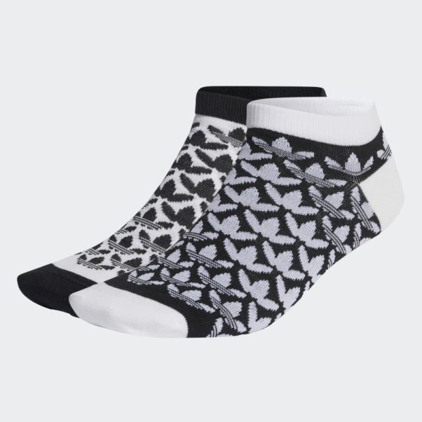 Monogram Liner Chaussettes 2 Paires Blanc Adidas