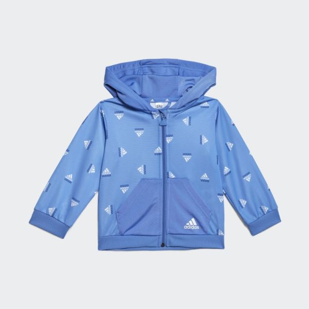 Survêtement Adidas Bleu Met Brandlove En Polyester Brillant