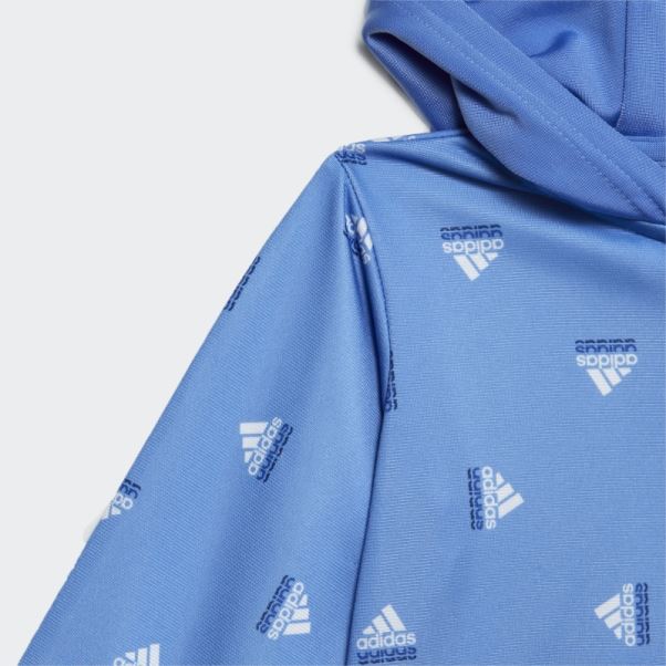 Survêtement Adidas Bleu Met Brandlove En Polyester Brillant