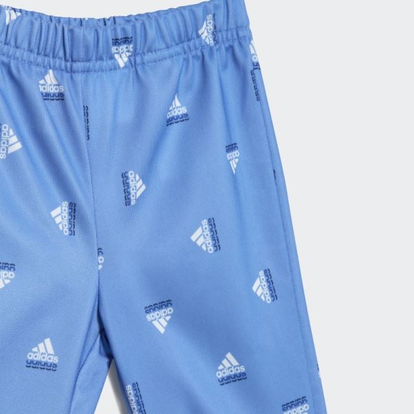Survêtement Adidas Bleu Met Brandlove En Polyester Brillant