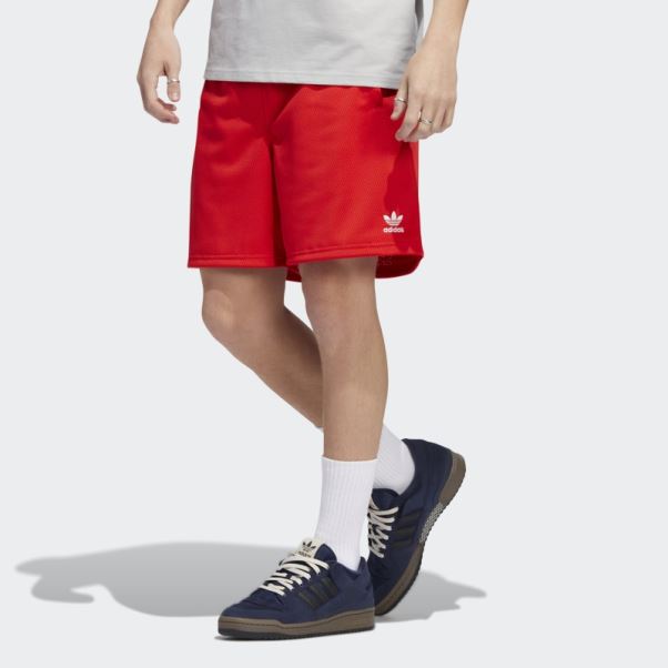 Short En Filet Adidas Essentials Rouge