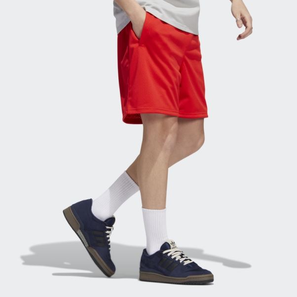 Short En Filet Adidas Essentials Rouge
